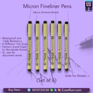 Micro Fineliner Pens Set of 6