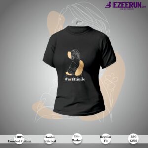 Girl Arttitude Black T-Shirt For Women